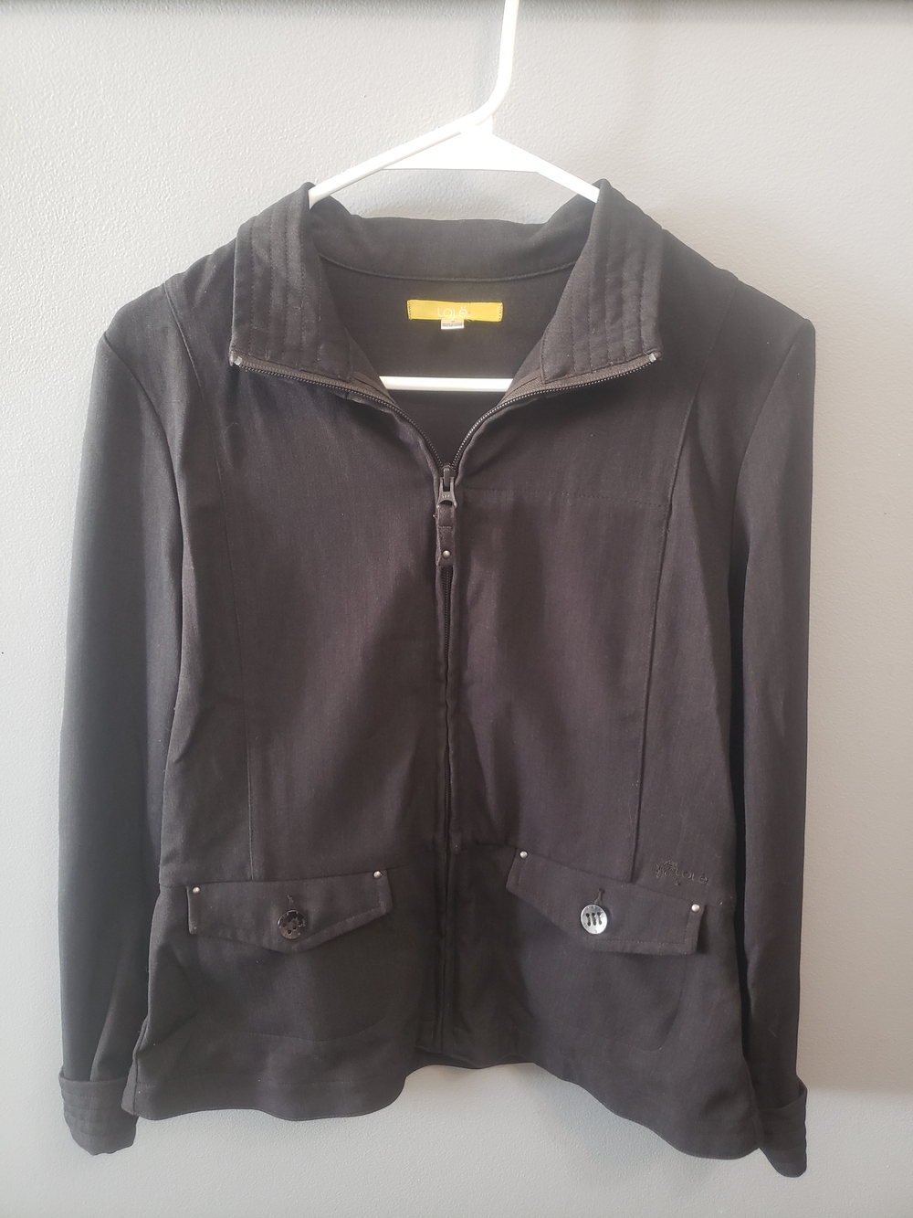 Lole Black Lightweight Zip-Front Shirt Jacket